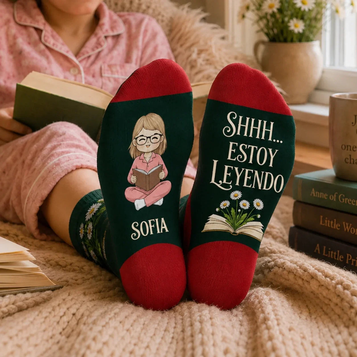 Calcetines Personalizados Shhh Estoy Leyendo