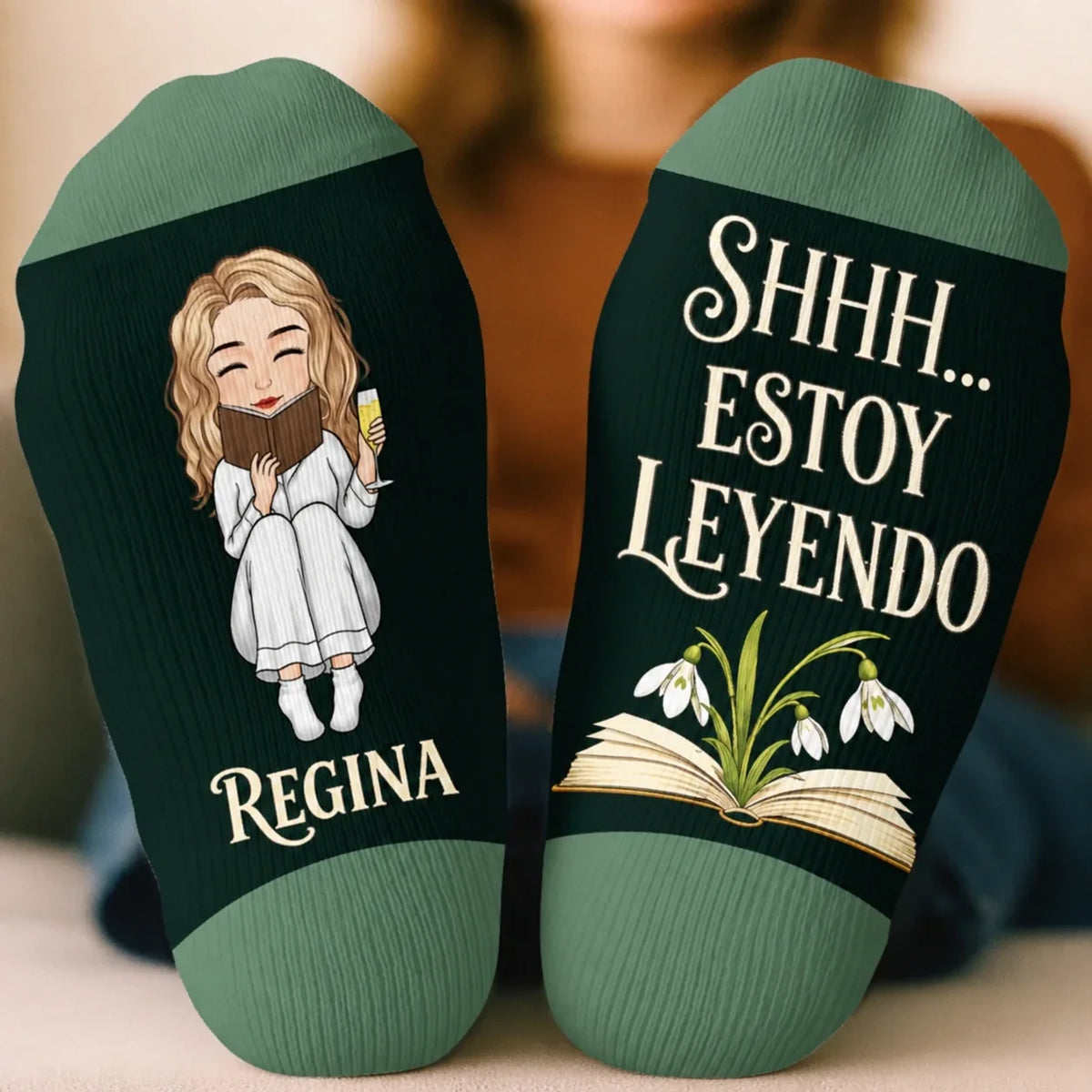 Calcetines Personalizados Shhh Estoy Leyendo