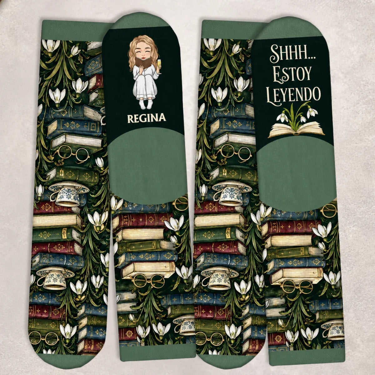 Calcetines Personalizados Shhh Estoy Leyendo