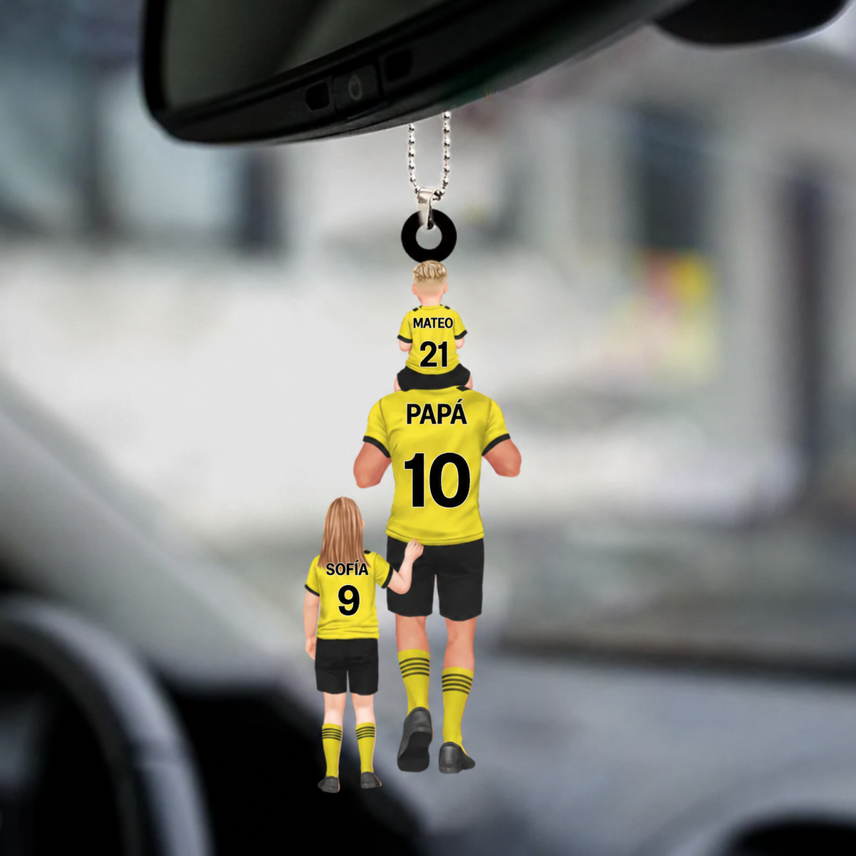 Llavero Personalizado Papá y Su Equipo
