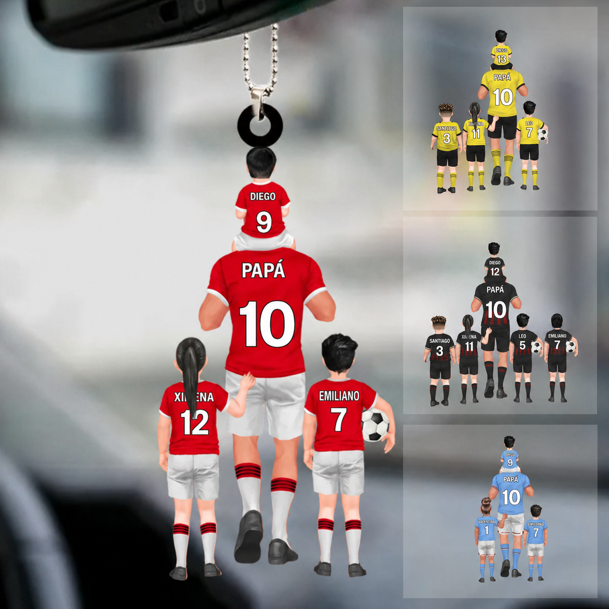 Llavero Personalizado Papá y Su Equipo