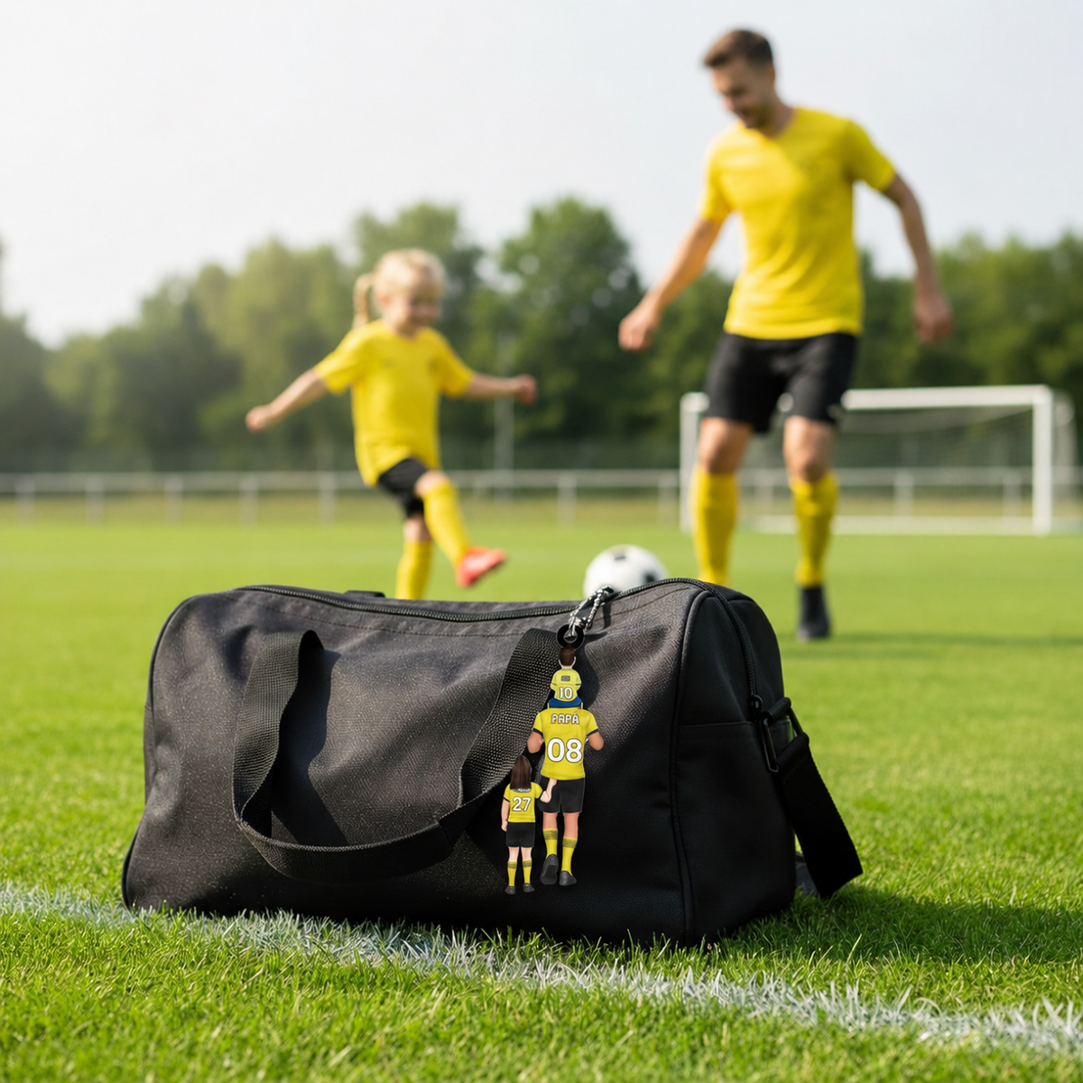 Llavero Personalizado Papá y Su Equipo